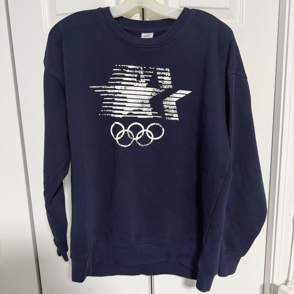 Olympic Games Heritage LA 84 Sweatshirt Mens XL Navy Blue Pullover Crewneck
